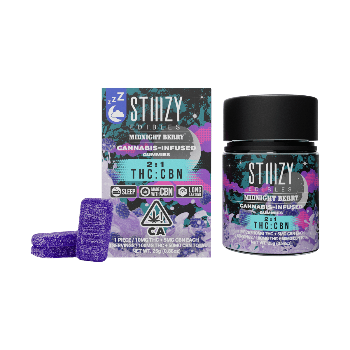 STIIIZY - Midnight Berry 2:1 CBN Gummies