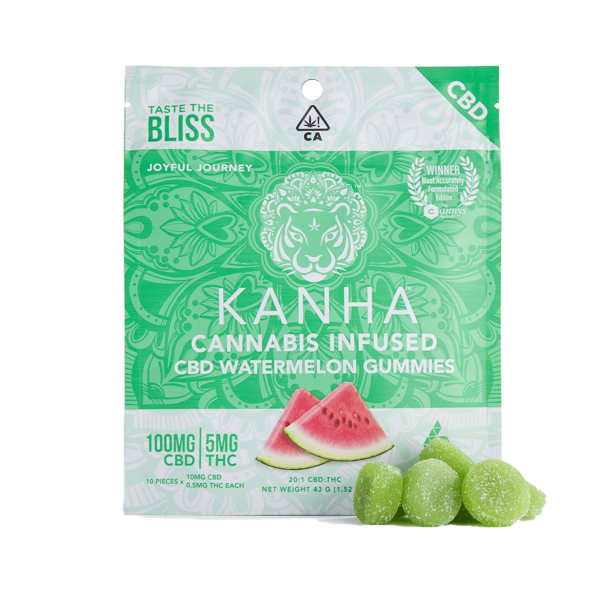 Kanha - Watermelon 20:1 CBD Gummies