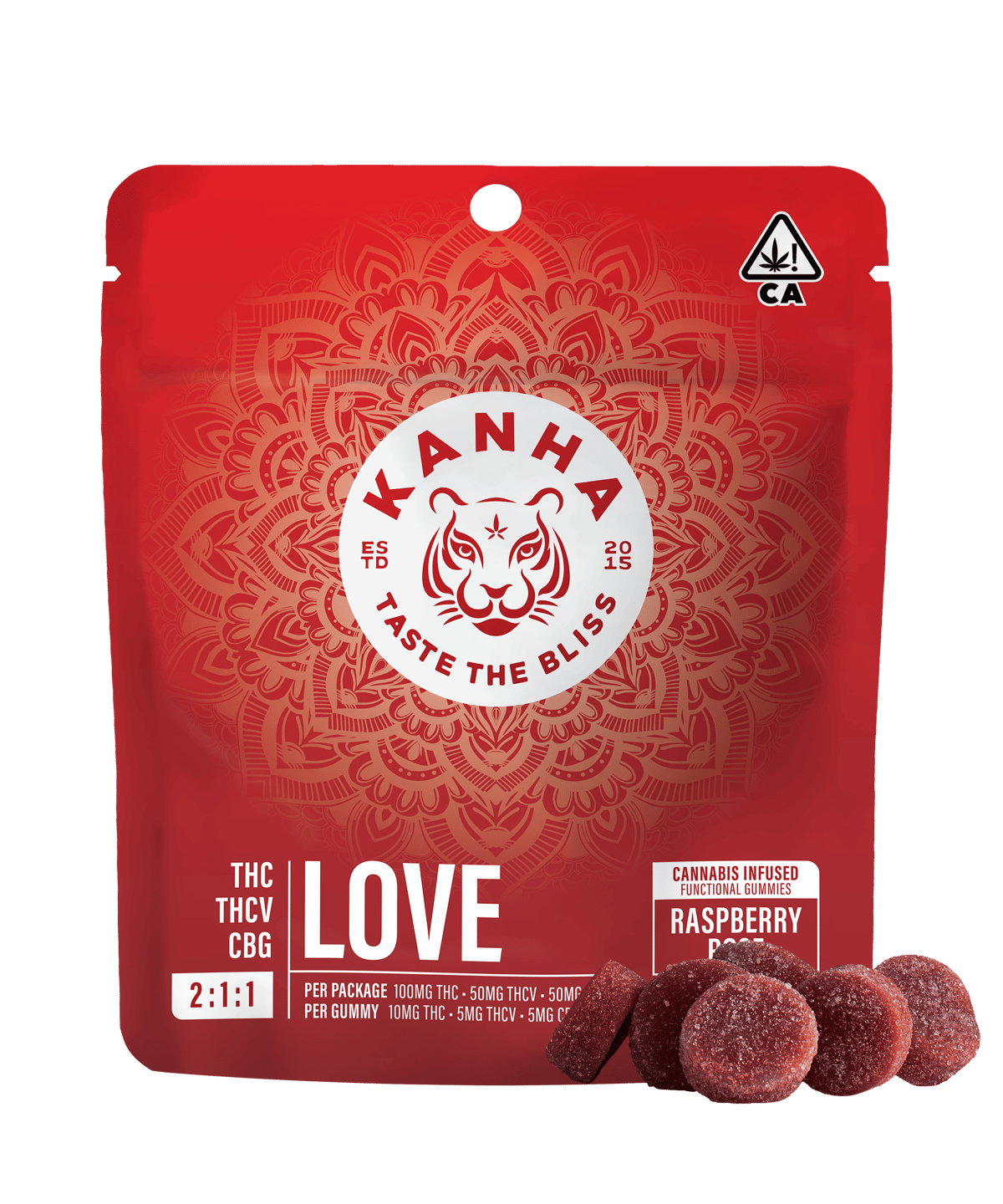 Kanha - FX LOVE: Raspberry Rose 2:1:1 Gummies