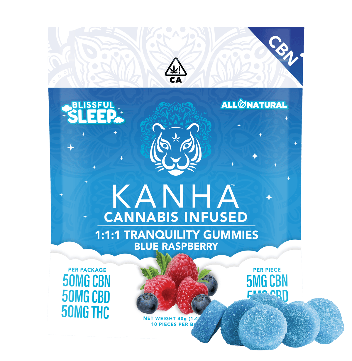 Kanha - Tranquillity Sleep 1:1:1 CBN:CBG Gummies