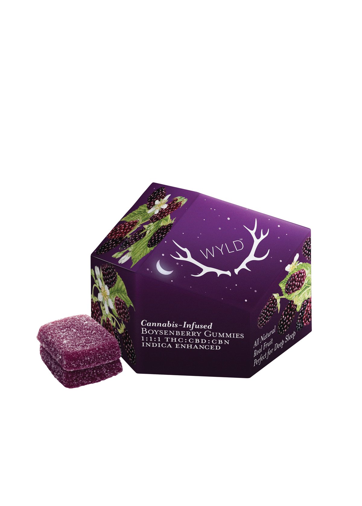 WYLD - Boysenberry 1:1:1 THC:CBD:CBN Gummies