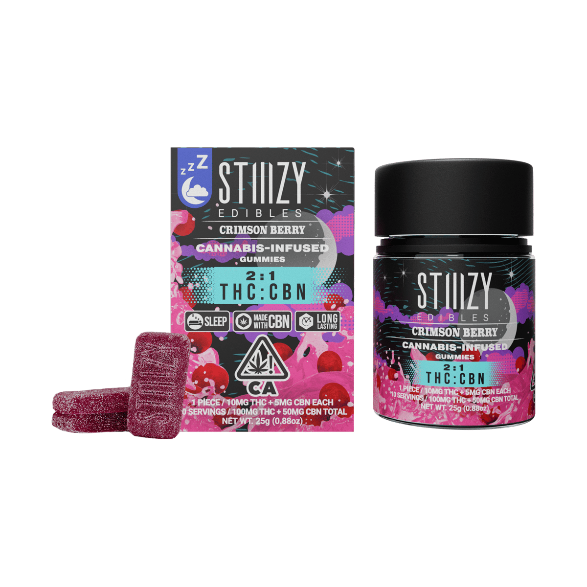 STIIIZY - Crimson Berry 2:1 THC:CBN Gummies