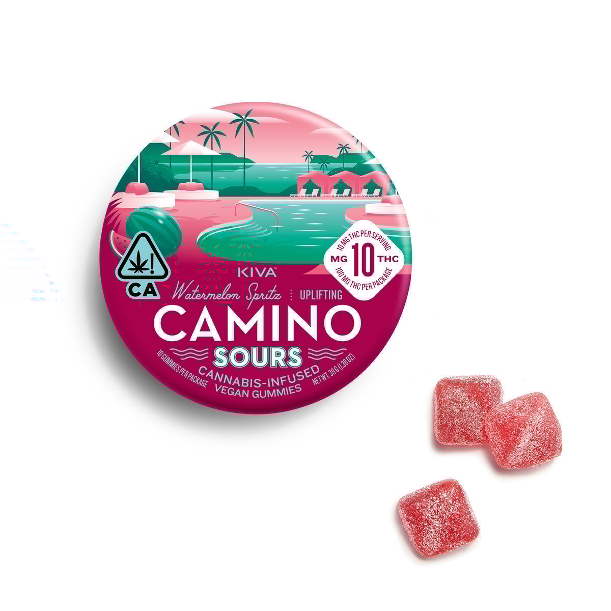 Camino - Watermelon Spritz Uplifting Sour Gummies