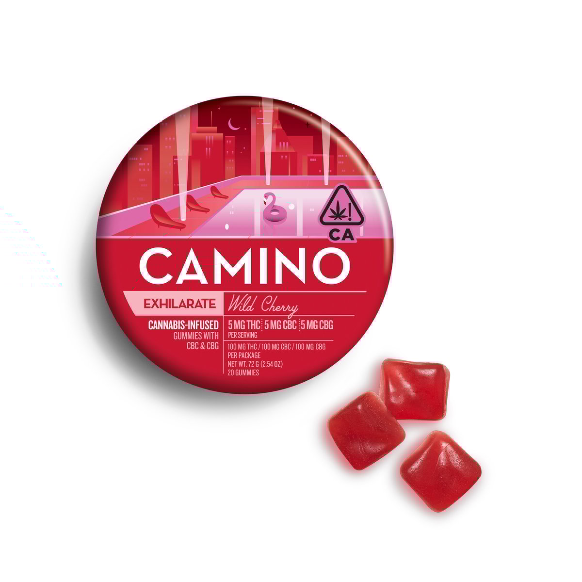 Camino - Wild Cherry Exhilarate 5:5:5 Gummies