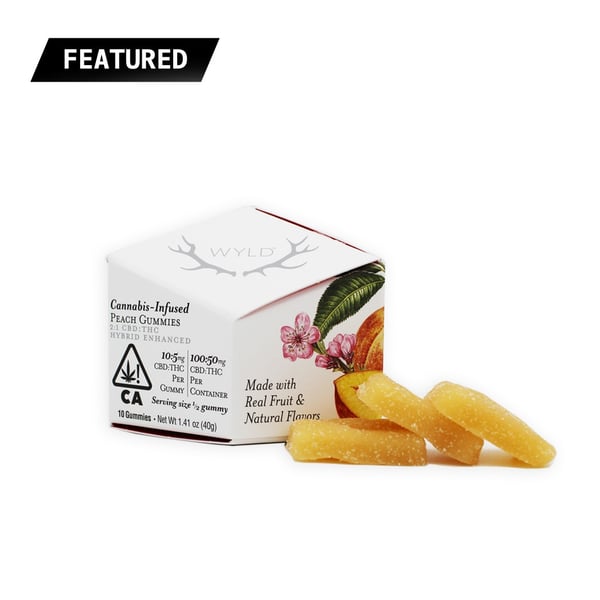 WYLD - Peach 2:1 CBD:THC Gummies